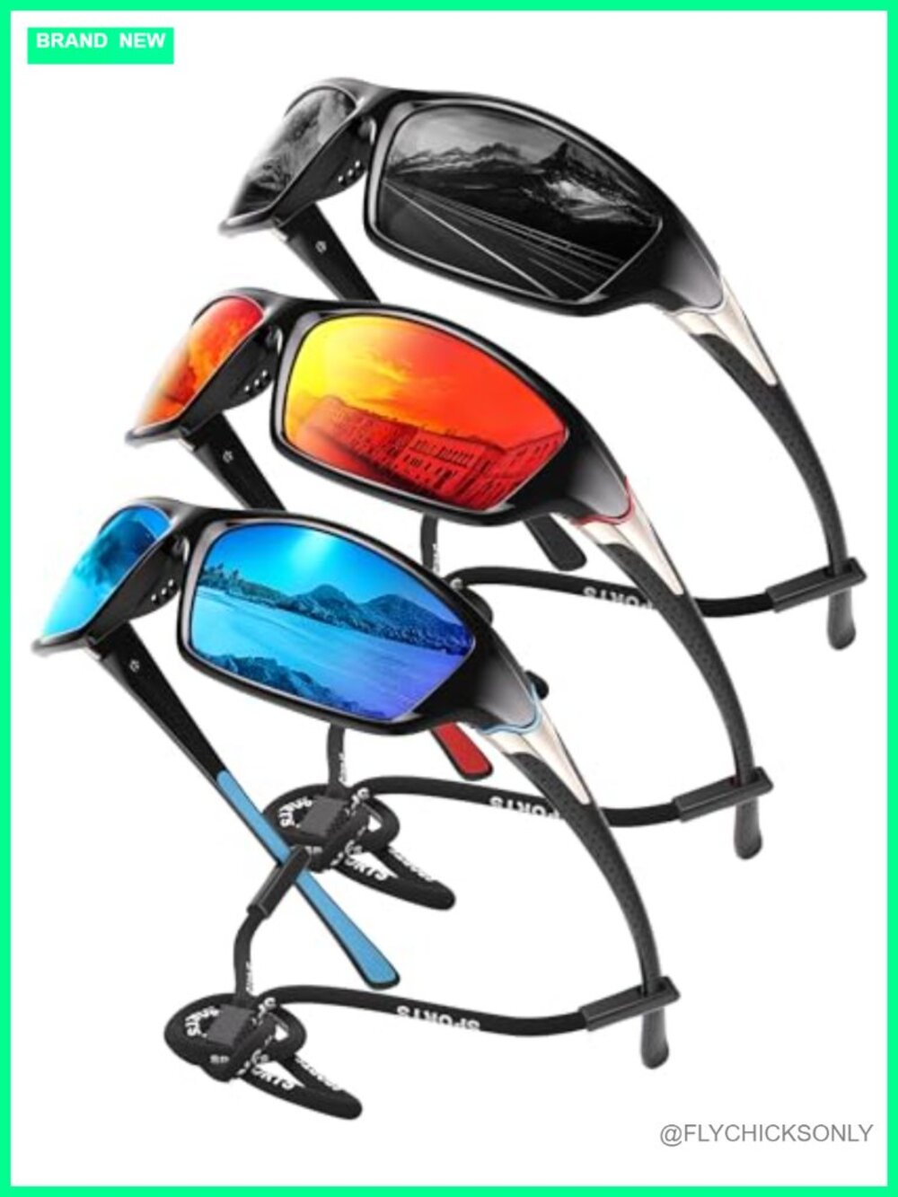 Polarized Sports Sunglasses Wrap Around UV Protection for Men